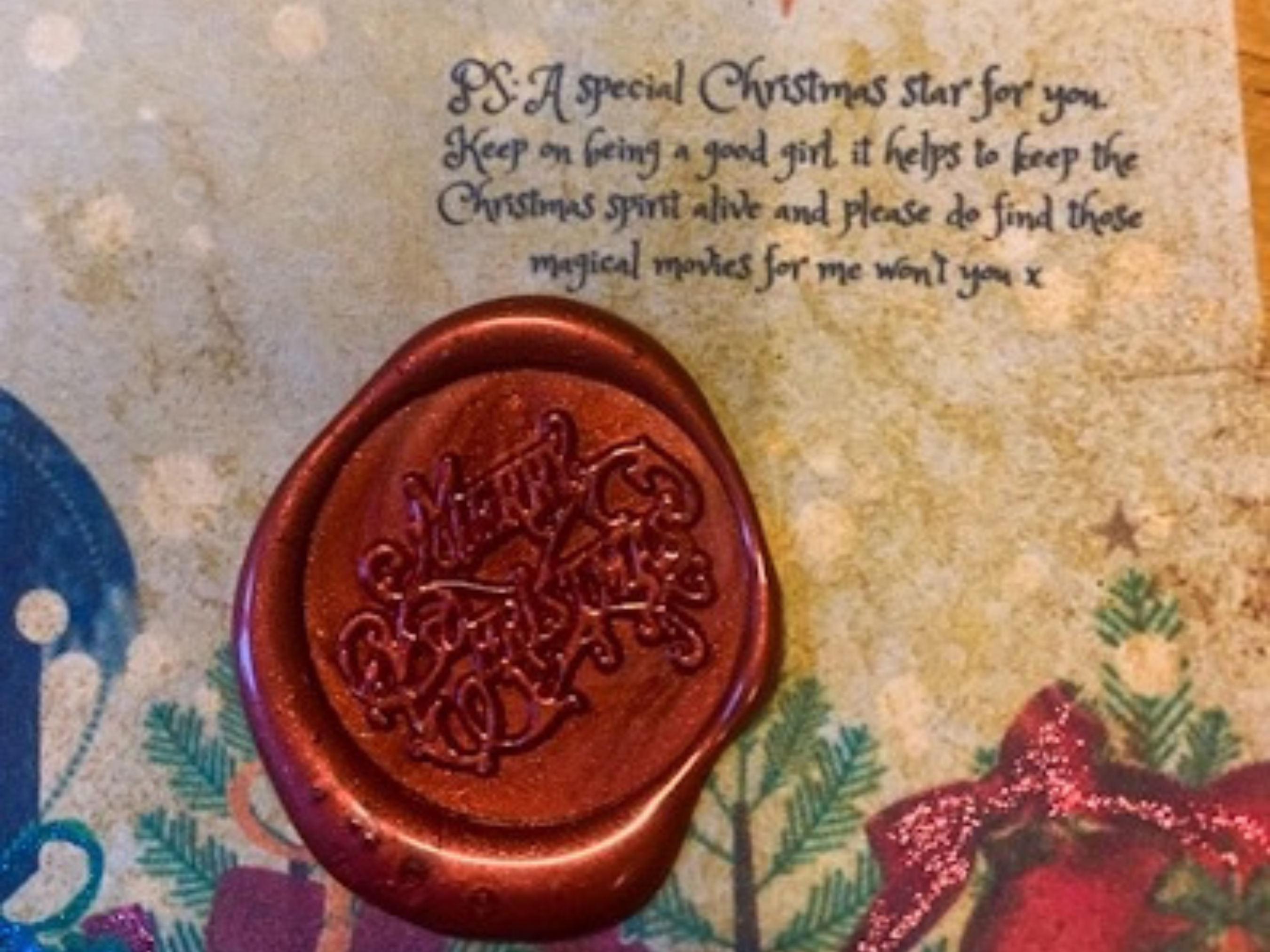 Red Festive Wax Seal - Merry Christmas