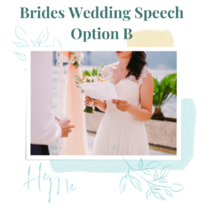 Bride reading her speech at her wedding