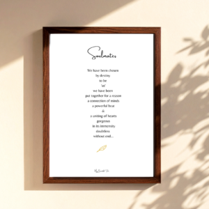 Soulmates A5 Print For A Wedding, Couples. Marriage